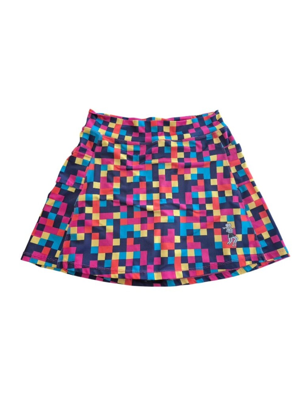 Running Skirts Womens Pixel Print Athletic Skort W/ Built-In Shorts Size 2